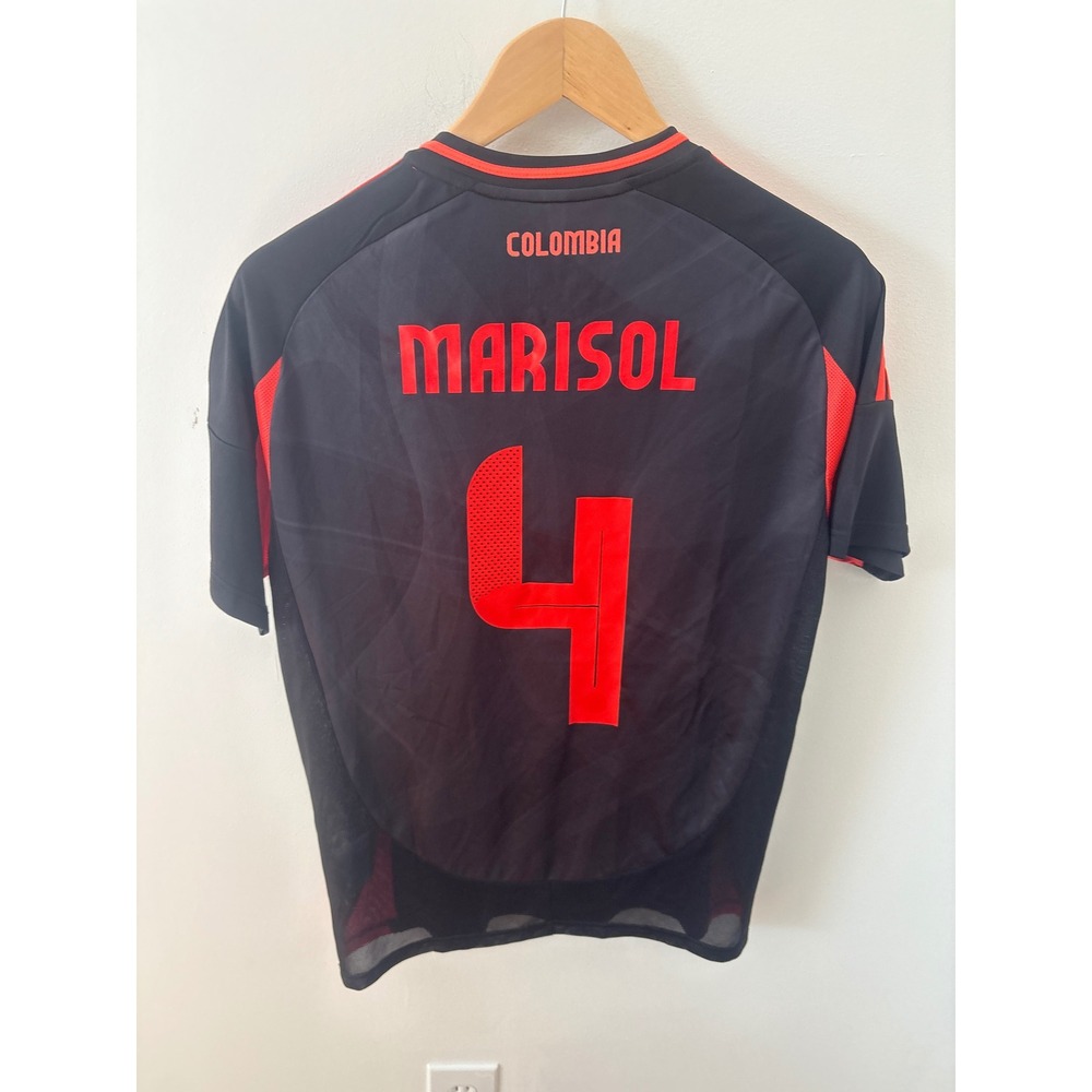 Adidas Colombia Soccer Jersey Black Orange Marisol 4 Slim Fit P95985 Mens Small - Picture 5 of 5